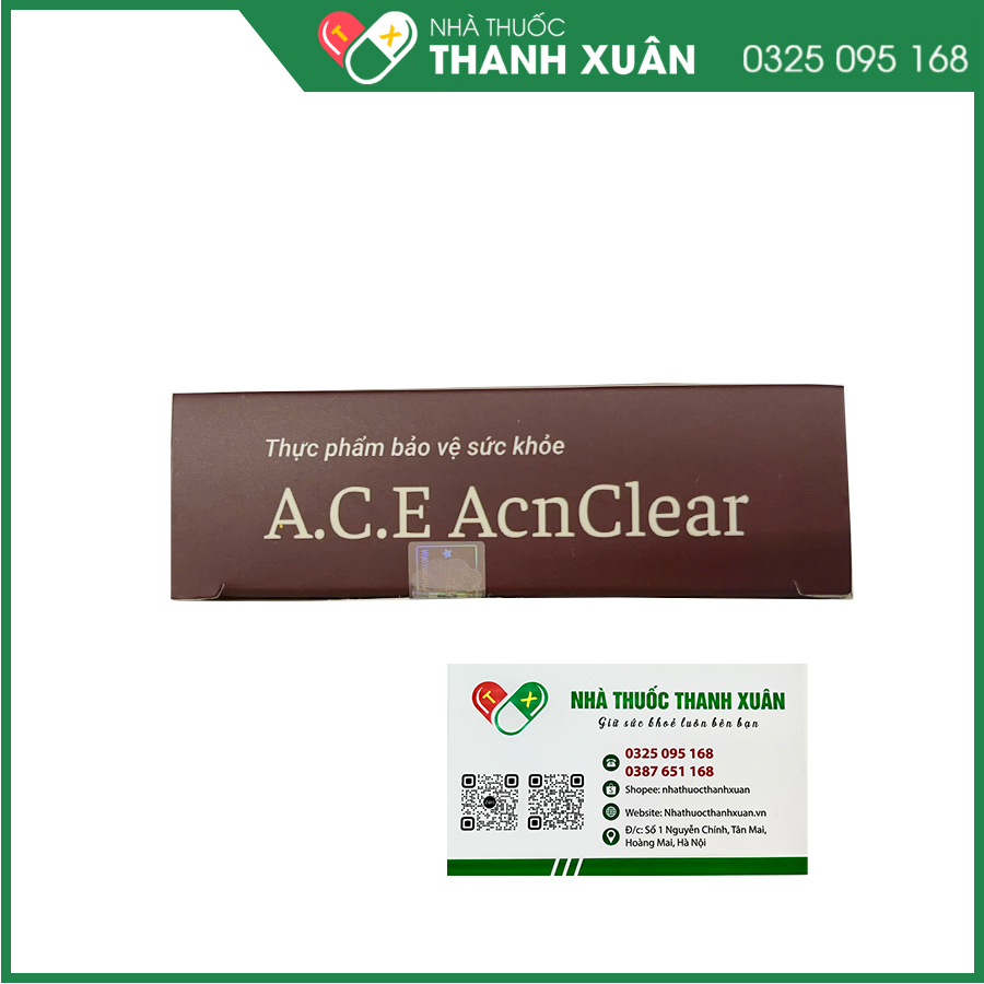 A.C.E AcnClear viên uống hỗ trợ làm đẹp da, chống oxy hóa, cải thiện tình trạng lão hóa da